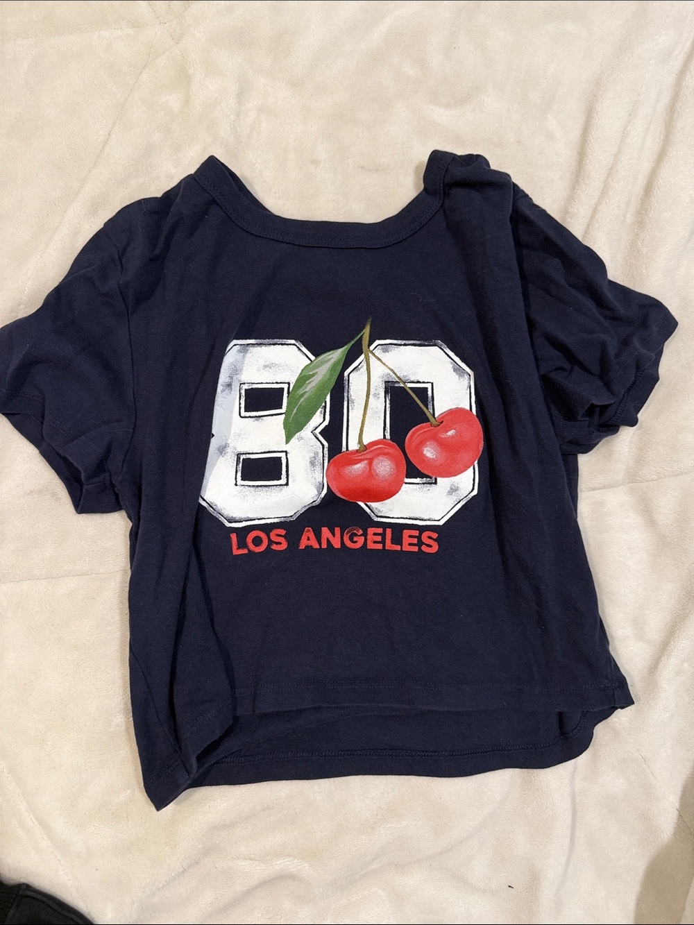 PacSun Navy Graphic Tee with Red Cherry Motif